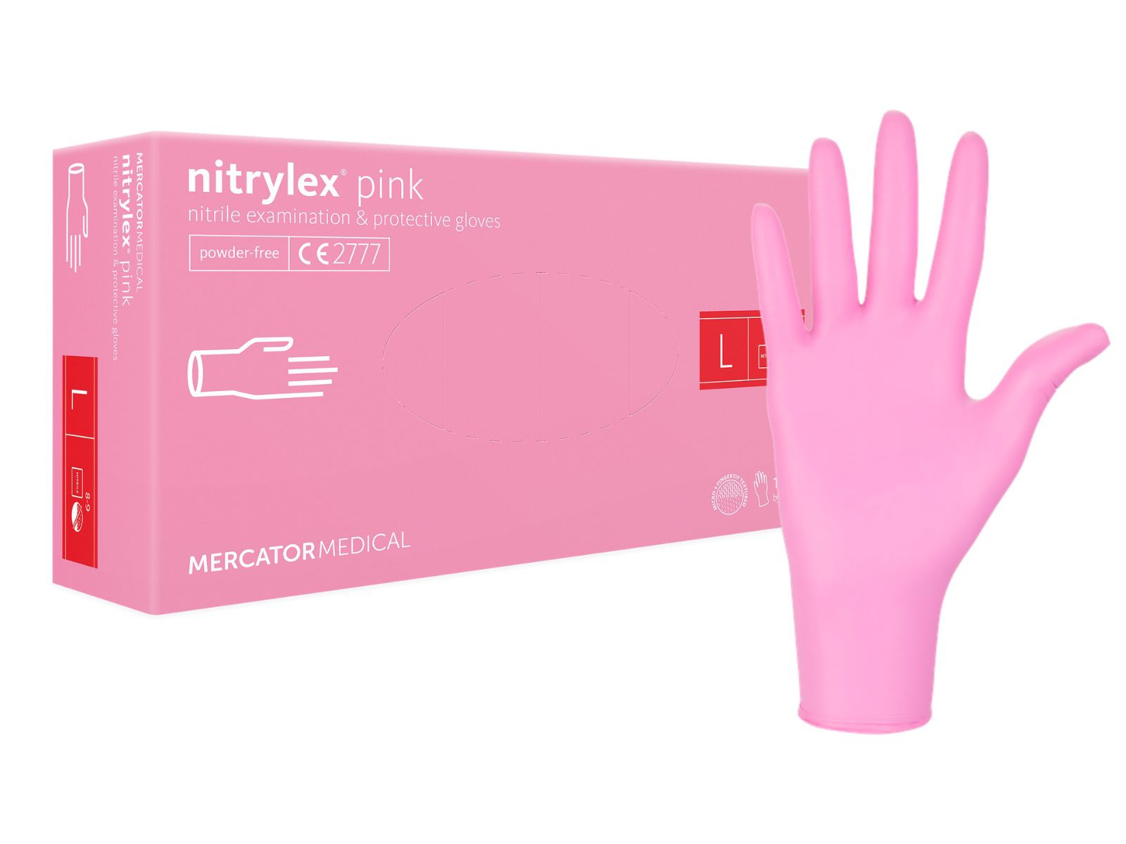 Rękawice Nitrylex Pink L Mercator Bezpud A100